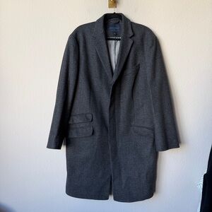 Banana Republic Charcoal Plaid Top Coat Size XL